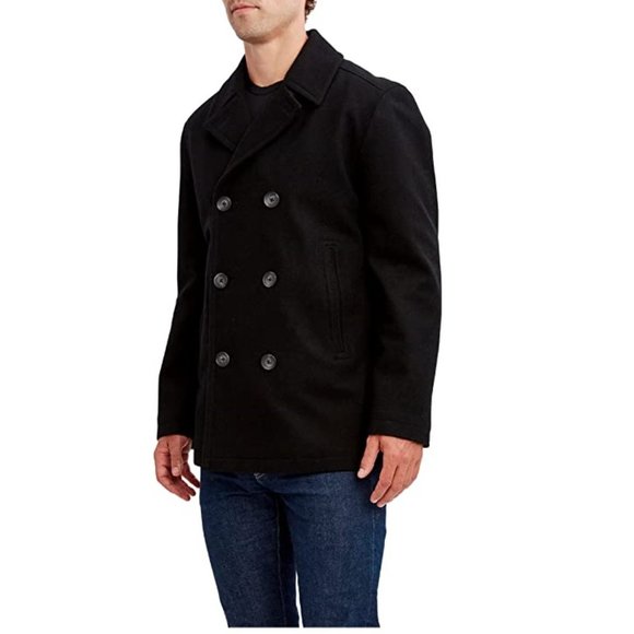 NWT Nautica Men's Classic Double Breasted Peacoat Black Size XXL $200 8C010 - Picture 4 of 5